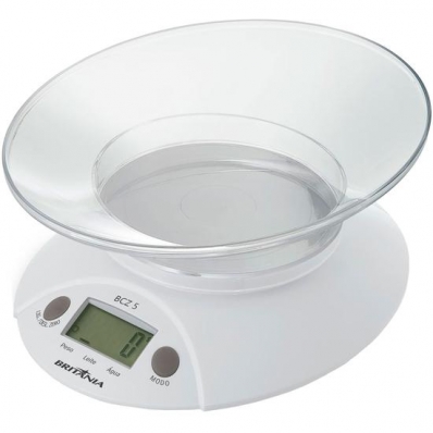 Balanca Digital Britania BCZ5 - Ate 5KG - Branco