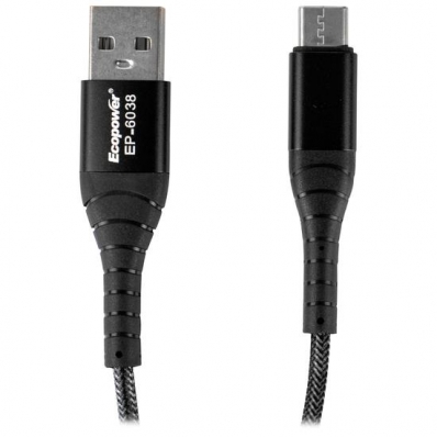 Cabo Ecopower EP-6038 - USB/Tipo C - 1 Metro - Preto