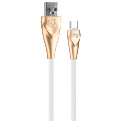 Cabo Elg Alcwh - USB/Tipo C - 1 Metro - Elastomero Termoplastico - Dourado