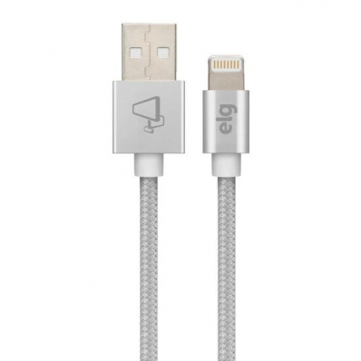 Cabo Elg C810BS - USB/Lightning - 1 Metro - Nylon Trancado - Prata
