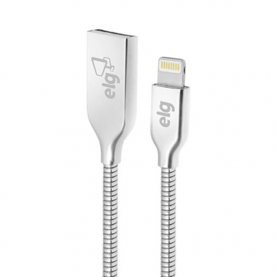 Cabo Elg L810SM - USB/Lightning - 1 Metro - Aco Inoxidavel - Prata