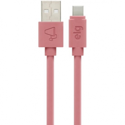 Cabo Elg TC15PKMAX - USB/Tipo C - 1.5 Metros - Elastomero Termoplastico - Rosa