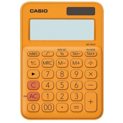 Calculadora Casio MS-20UC-RG - 12 Digitos - Laranja