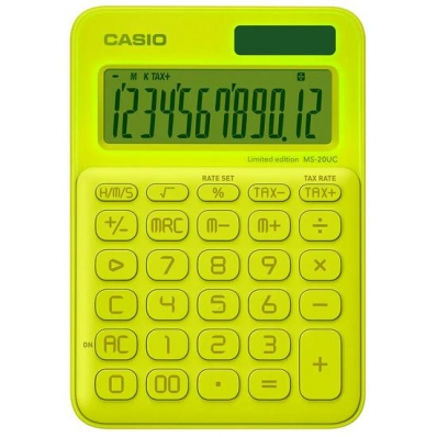Calculadora Casio MS-20UC-YG - 12 Digitos - Amarelo
