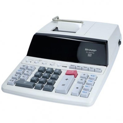 Calculadora Sharp EL-2607PG-GY - 12 Digitos - com Bobina - 220V - Branco