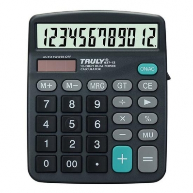 Calculadora Truly 837-12 - 12 Digitos - Mediano - Cinza