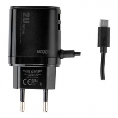 Carregador Moxom MX-HC78 - 2X USB - com Cabo Tipo C - Preto
