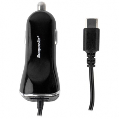 Carregador Veicular Ecopower EP-7031 - USB - com Cabo USB Tipo C - 2.1A - Preto