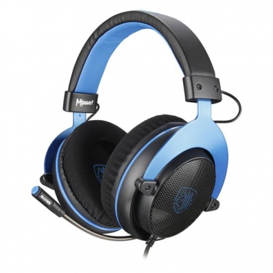 Headset Gamer Sades Mpower SA723 / com Fio - Preto e Azul