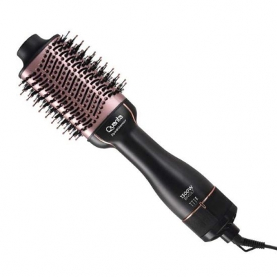 Escova Secadora Quanta QTES6000 - 1300W - Giratorio - Bivolt - Preto e Rose