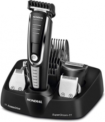 Maquina de Cortar Cabelo Mondial Super Groom 11 BG-05 - 5W - Recarregavel - Preto