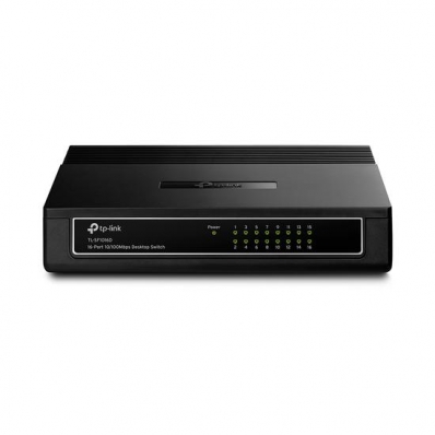 Switch TP-Link SF1016D - 16 Portas - 100MBPS - Preto