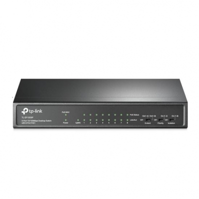 Switch TP-Link SF1009P - 9 Portas - 100MBBPS - Preto