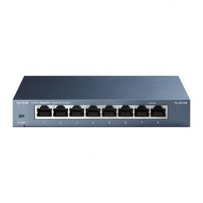 Switch TP-Link SG108 - 8 Portas - 1000MBPS - Azul