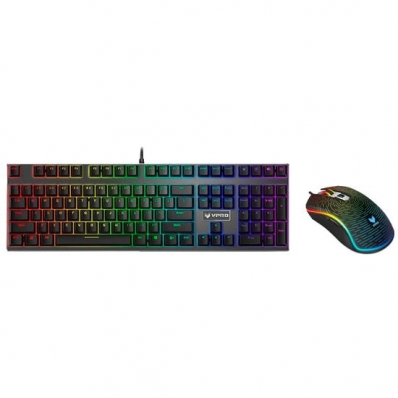 Teclado Kit Mouse e Rapoo Vpro V700S + V25S - 7000 Dpi - Mecanico - Preto