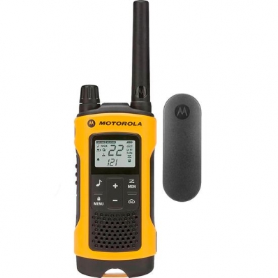 Walkie Talkie Talkie Motorola T402 - 56 KM - 22 Canais - A Prova DAgua - Amarelo e Preto