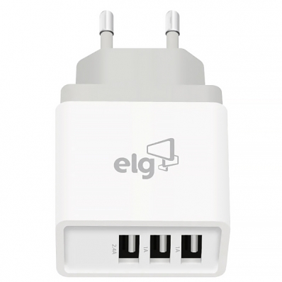 Adaptador de Tomada Elg WC3S 3 USB - Branco