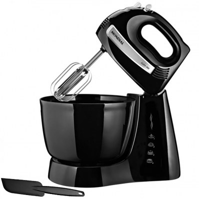 Batedeira Mondial Cake Inox B-50-W 4 Velocidades + Turbo 500 Watts 220V ~ 50/60 HZ - Preta