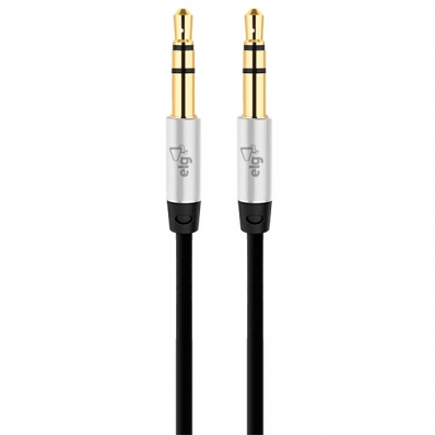 Cabo Auxiliar Elg P3510HD P2 X P2 de 1 Metro - Preto/Prata