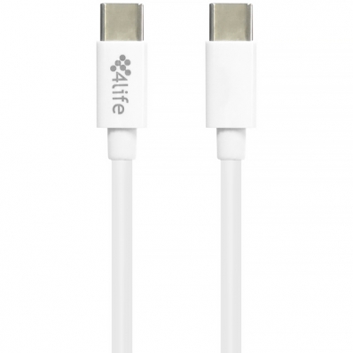 Cabo USB-C 4LIFE FLCC61TPE de 1 Metro - Branco