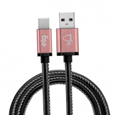 Cabo USB-C Elg SKNC10BK 1 Metro - Preto/Rosa