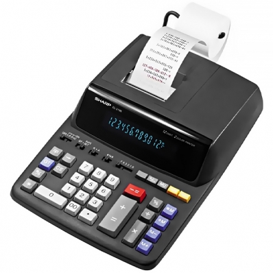 Calculadora com Impressora Sharp EL-2196BL com Suporte para Papel 120V ~ 60HZ - Preto