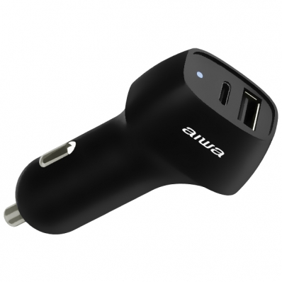 Carregador Veicular Aiwa AWP2122CB USB/USB-C - Preto
