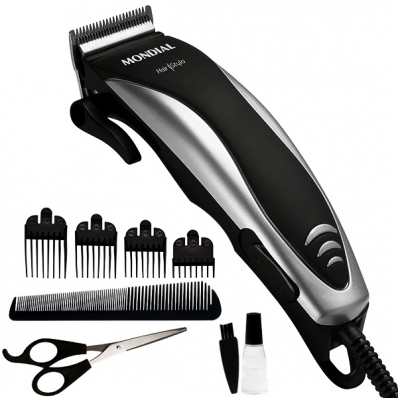Maquina de cortar cabelo Mondial Hair Stylo CR-02 10 Watts 220V ~ 50/60 HZ - Preta/Prata