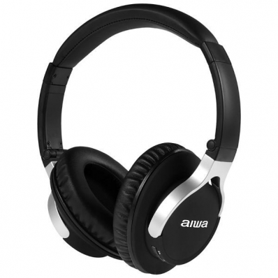 Fone de Ouvido Sem Fio Aiwa Aw A36BT com e Microfone - Preto/Prata