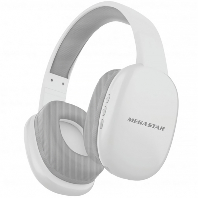Fone de Ouvido Sem Fio Megastar HPV02BT com e Microfone - Branco/Cinza