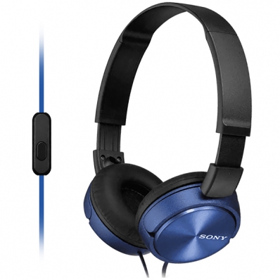 Fone de Ouvido Sony MDR-ZX310APLZ com Microfone e Cabo de 1.2 Metros - Preto/Azul