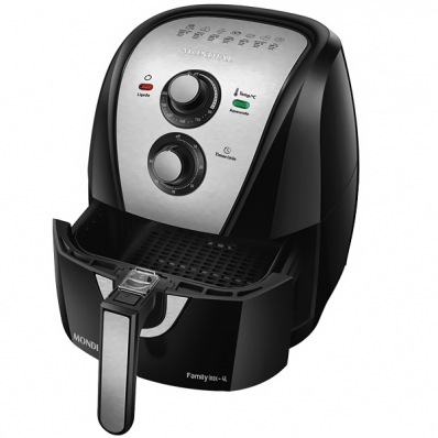 Fritadeira Eletrica Mondial Family Inox AFN-40-Bi 1.500 Watts 220V ~ 50/60 HZ - Preta/Prata