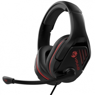Headset Gaming Krab Hammer KBGH30 com 3.5 MM para PC - Preto/Vermelho