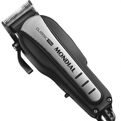 Maquina de Cortar Cabelo Mondial Classic Pro CR-03 10 Watts 127V ~ 60HZ - Preta/Prata