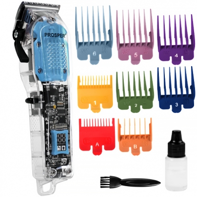 Maquina de Cortar Cabelo Prosper P-1906 10 Watts Recarregavel Bivolt - Transparente/Azul