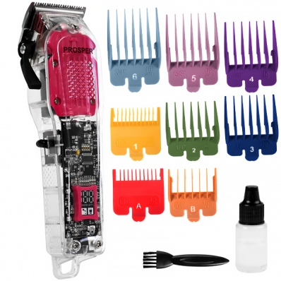 Maquina de Cortar Cabelo Prosper P-1906 10 Watts Recarregavel Bivolt - Transparente/Rosa