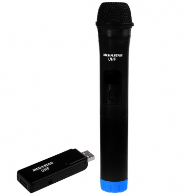 Microfone Sem Fio Megastar MICWR7B - Preto/Azul