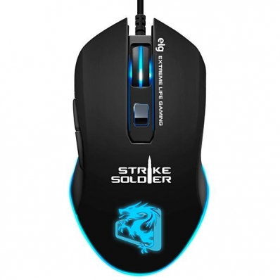 Mouse Gamer Elg Strike Soldier MGSS USB Ate 4.800 Dpi com Backlight RGB Chroma - Preto