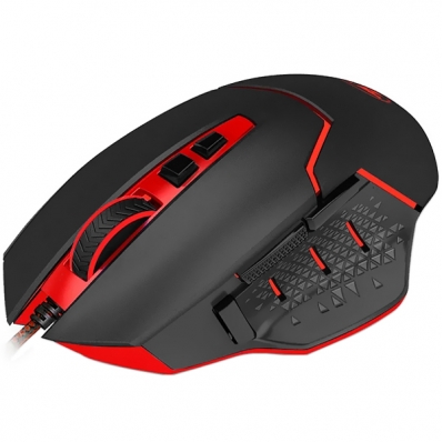 Mouse Gamer Redragon Inspirit 2 M-907 USB Ate 14.400 Dpi com Backlight RGB- Preto/Vermelho
