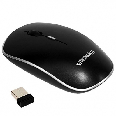 Mouse Sem Fio Satellite A-72G Ate 1.600 Dpi - Preto/Prata