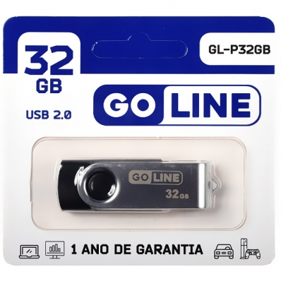 Pen Drive de 32GB Goline GL-P32GB USB 2.0 - Preto/Prata