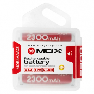 Pilha Recarregavel AAA Mox MOB4AAA23 de 2.300 Mah 1.2V - 4 Unidades