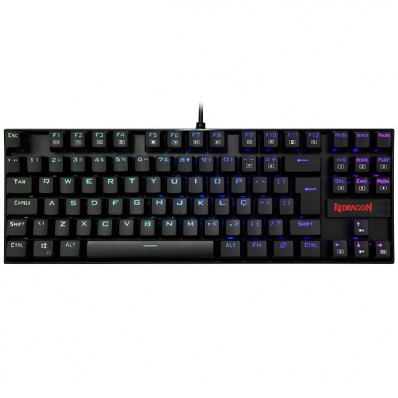 Teclado Gamer Mecanico Redragon Kumara K552RGB-1 Portugues USB com Backlight RGB Chroma - Preto