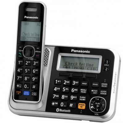 Telefone Fixo Panasonic KX-TG7841LC com Chamada Em Espera - Preto/Prata