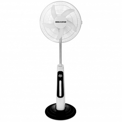 Ventilador Megastar FAN1850 Helice de 5 Pas Recarregavel Bivolt - Branco/Preto