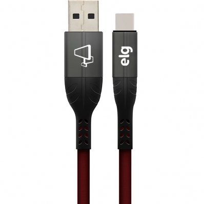 Cabo USB-C Elg TC10RD - Preto/Vermelho 1 Metro