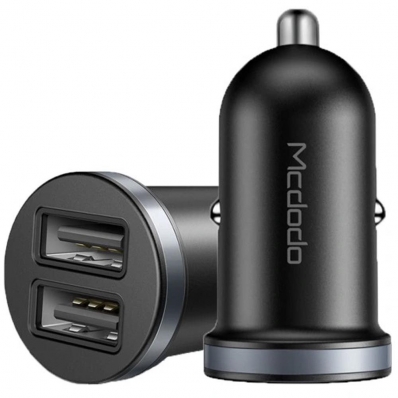 Carregador Duplo USB-A para Carro Mcdodo CC6601 12 W - Preto