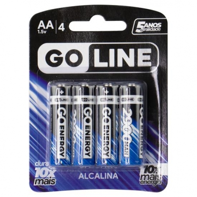 Pilha Alcalina Goline - AA - 1.5V - 4 Unidades