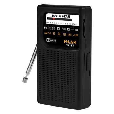 Radio Mega Star CX16A AM/FM - Preto