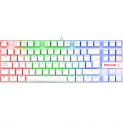 Teclado Gamer Redragon Kumara K552W RGB USB - Branco (Portugues)